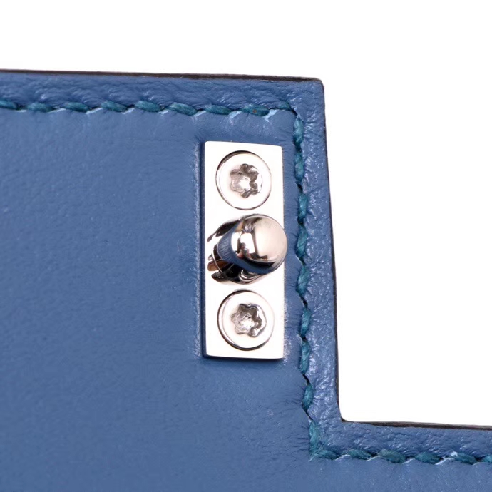 Hermès（爱马仕）Verrou 锁链包 R2玛瑙蓝 epsom皮 银扣 17cm