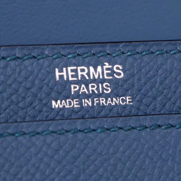 Hermès（爱马仕）Verrou 锁链包 R2玛瑙蓝 epsom皮 银扣 17cm