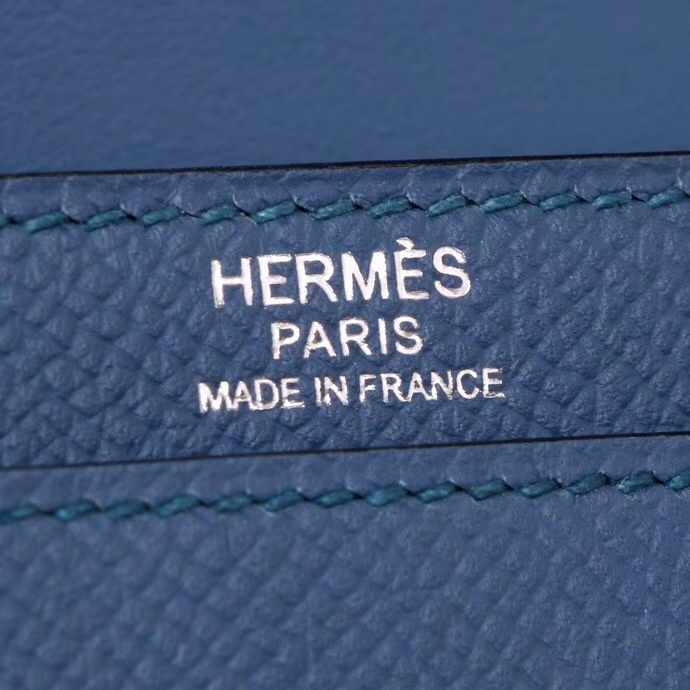 Hermès（爱马仕）Verrou 锁链包 R2玛瑙蓝 epsom皮 银扣 17cm