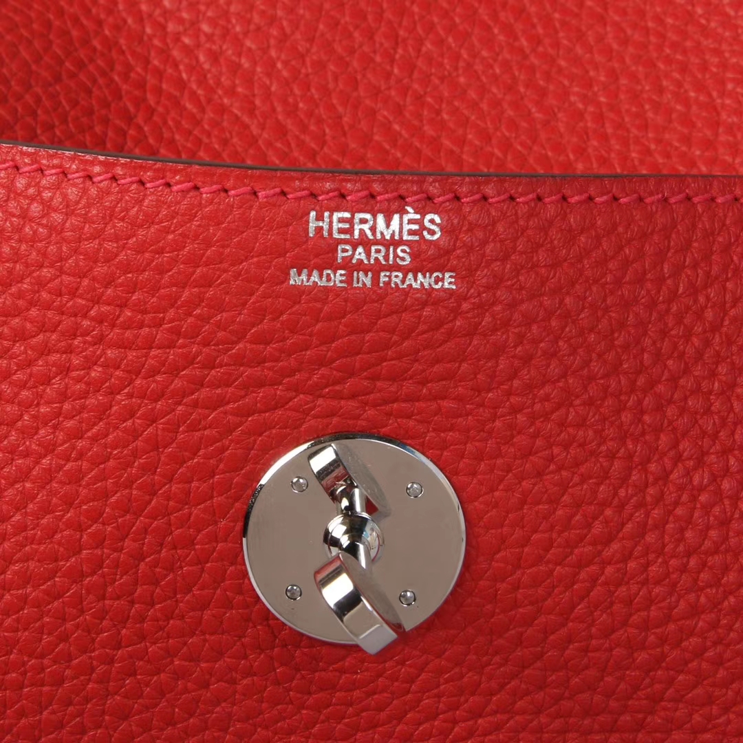 Hermès（爱马仕）Lindy 30 银扣 Q5国旗红 togo