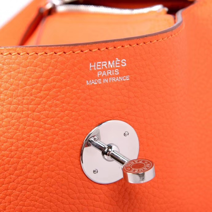 Hermès（爱马仕）Lindy 30 银扣 CK93橙 togo