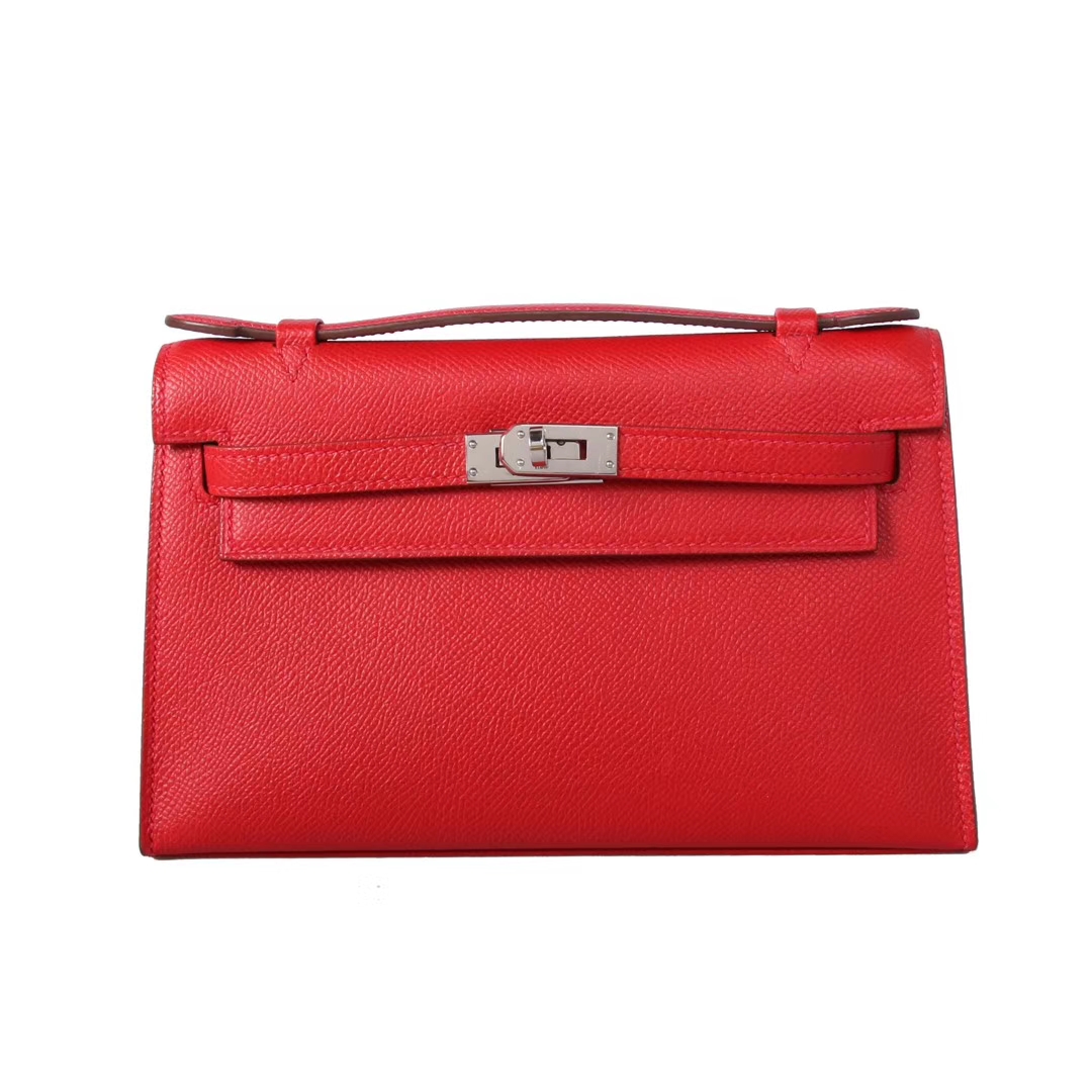 Hermès（爱马仕）miniKelly 迷你凯莉 Q5中国红 epsom皮 1代 银扣 22cm