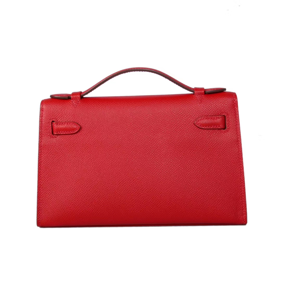 Hermès（爱马仕）miniKelly 迷你凯莉 Q5中国红 epsom皮 1代 银扣 22cm