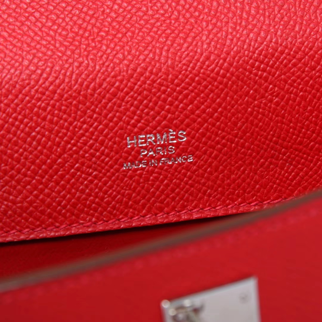 Hermès（爱马仕）miniKelly 迷你凯莉 Q5中国红 epsom皮 1代 银扣 22cm