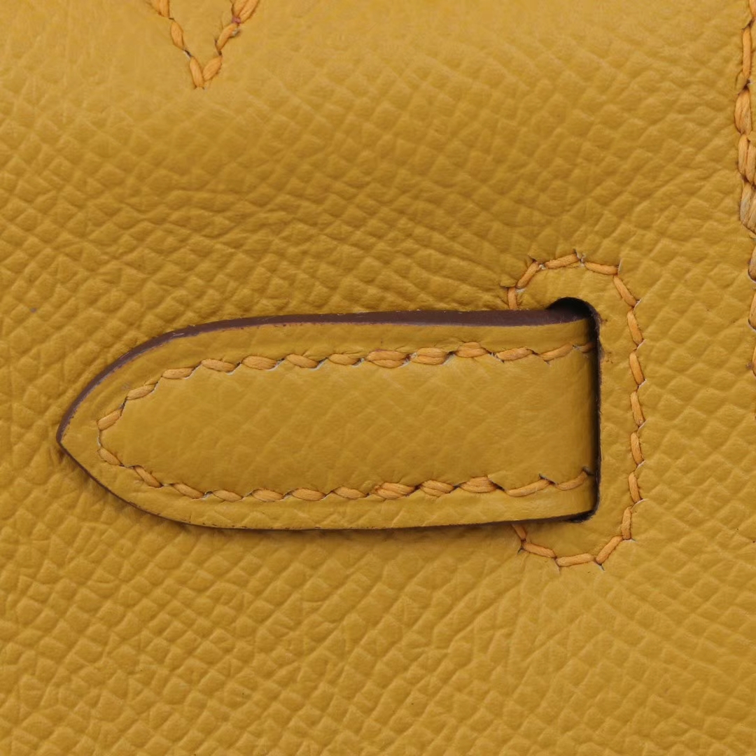 Hermès（爱马仕）miniKelly 迷你凯莉 9D琥珀黄 epsom皮 1代 银扣 22cm