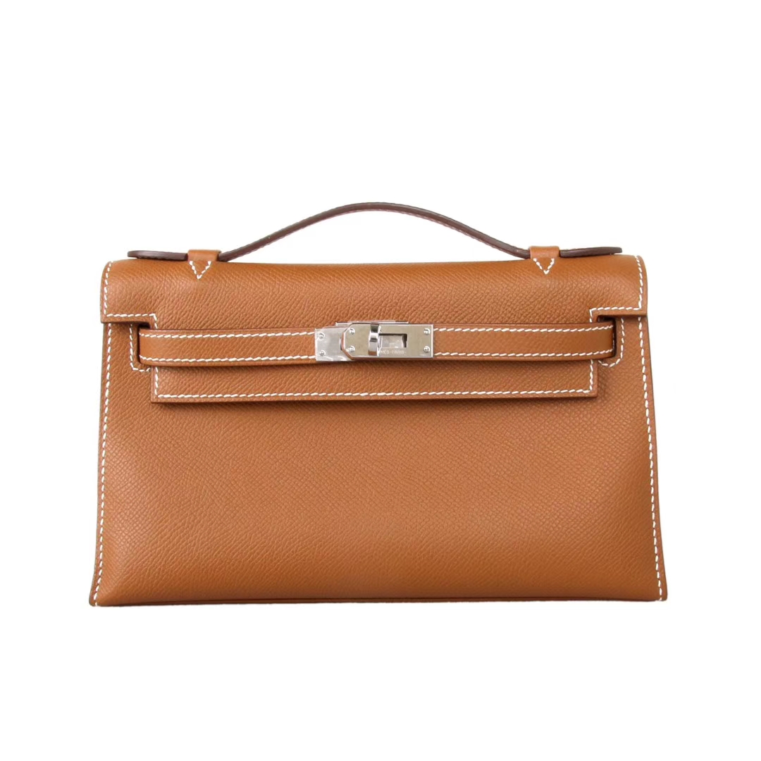 Hermès（爱马仕）miniKelly 迷你凯莉 CK37金‎棕 epsom皮 1代 银扣 22cm