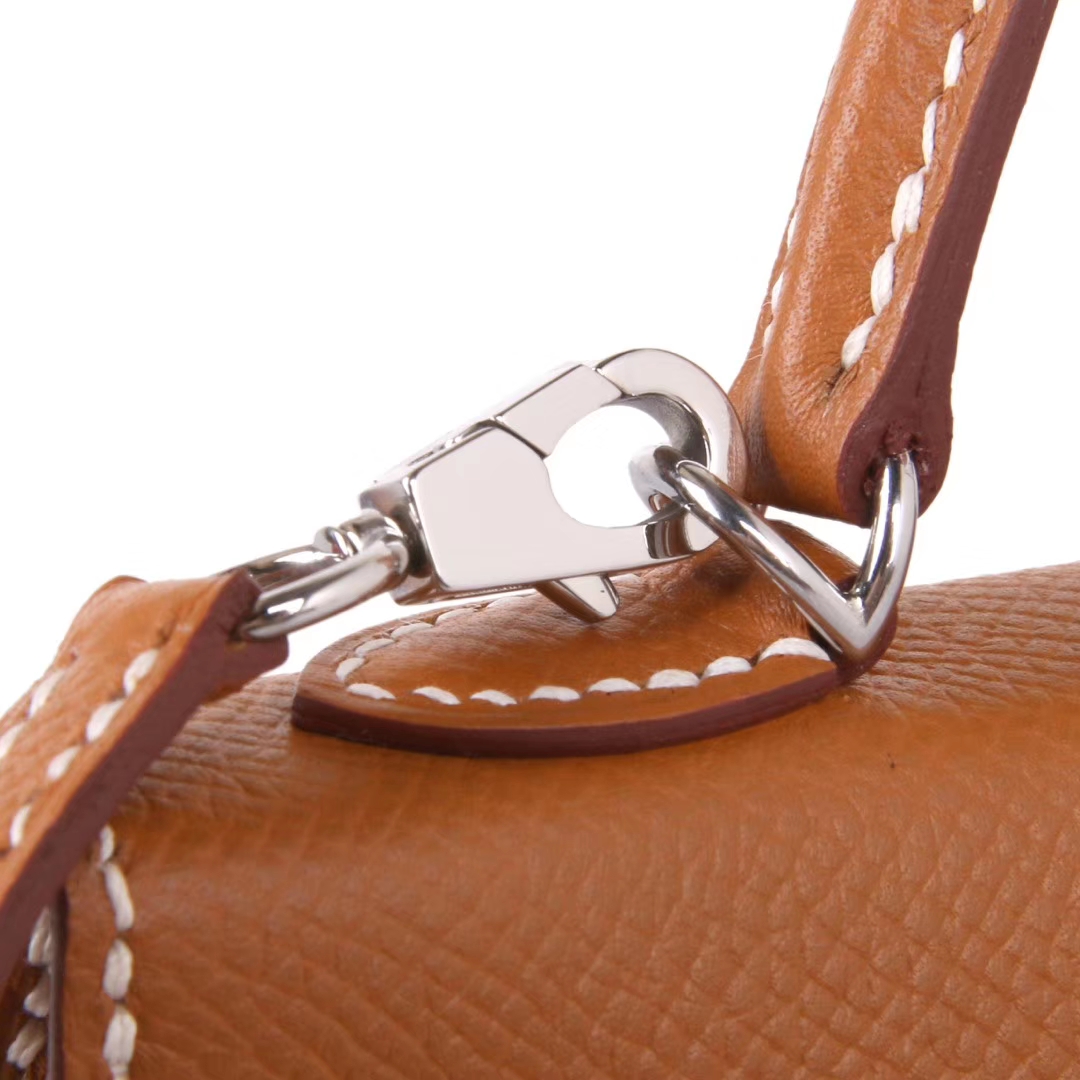 Hermès（爱马仕）mini Kelly 迷你凯莉 CK37金棕 epsom皮 2代 银扣 20cm