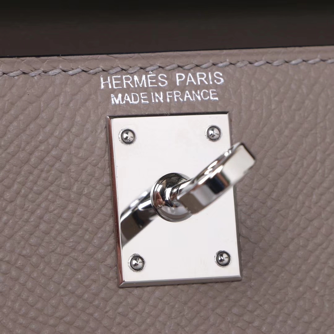 Hermès（爱马仕）mini Kelly 迷你凯莉 M8沥青灰 epsom皮 2代 银扣 20cm