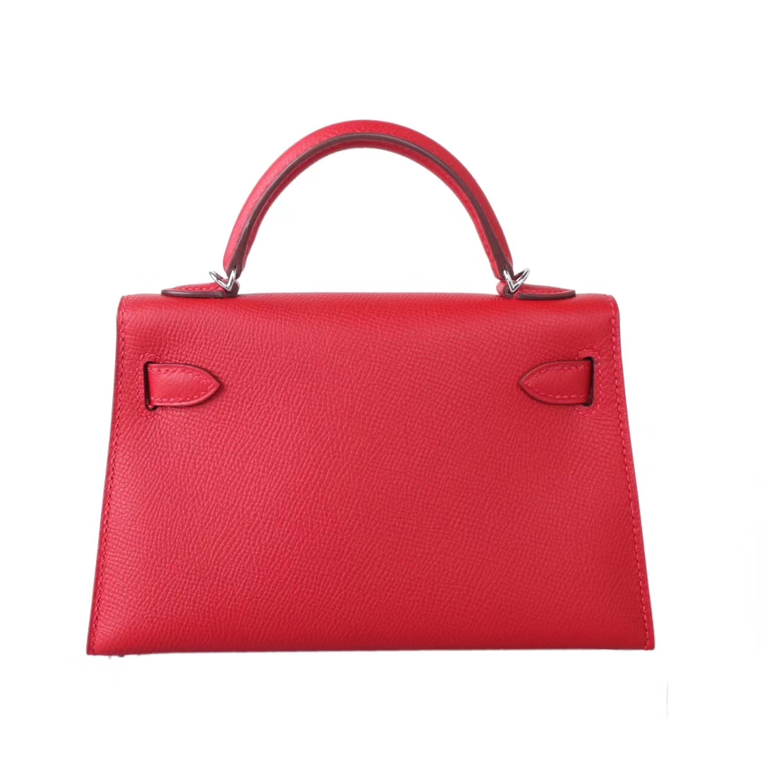 Hermès（爱马仕）mini Kelly 迷你凯莉 Q5国旗红 epsom皮 2代 银扣 20cm