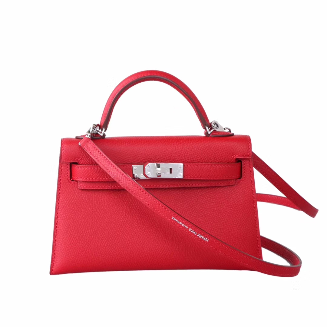 Hermès（爱马仕）mini Kelly 迷你凯莉 Q5国旗红 epsom皮 2代 银扣 20cm