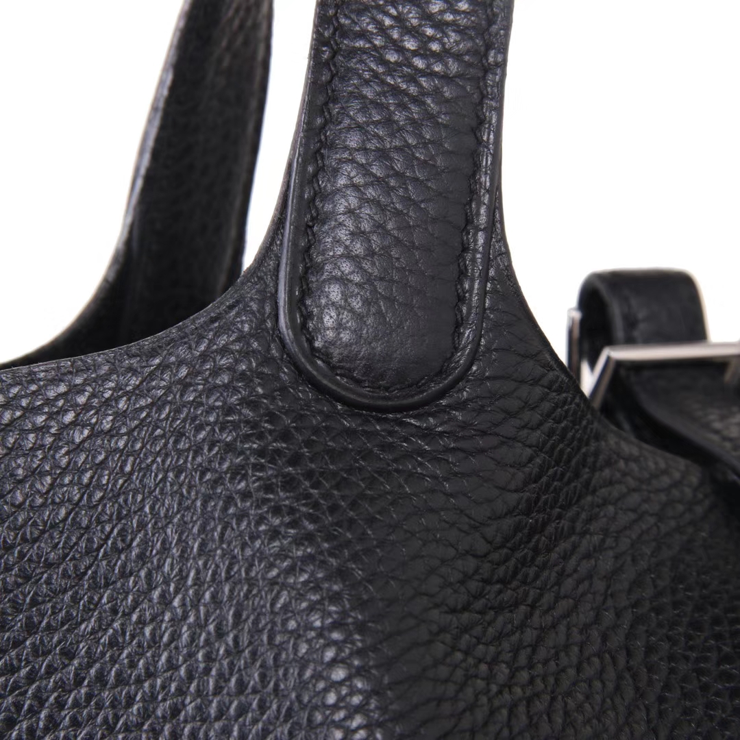 Hermès（爱马仕）Picotin 菜篮包 CK89 黑色 togo 银扣 18cm