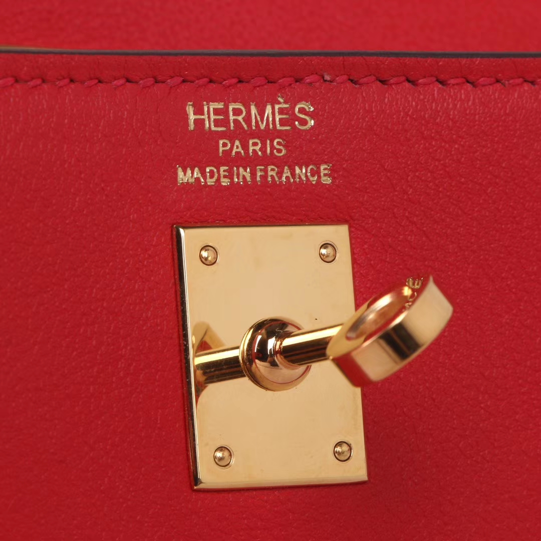 Hermès（爱马仕）Kelly danse 跳舞包 S3心红色 swift皮 金扣 22cm