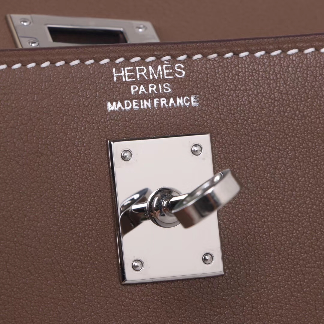 Hermès（爱马仕）Kelly danse 跳舞包 CK18大象灰 swift皮 银扣 22cm