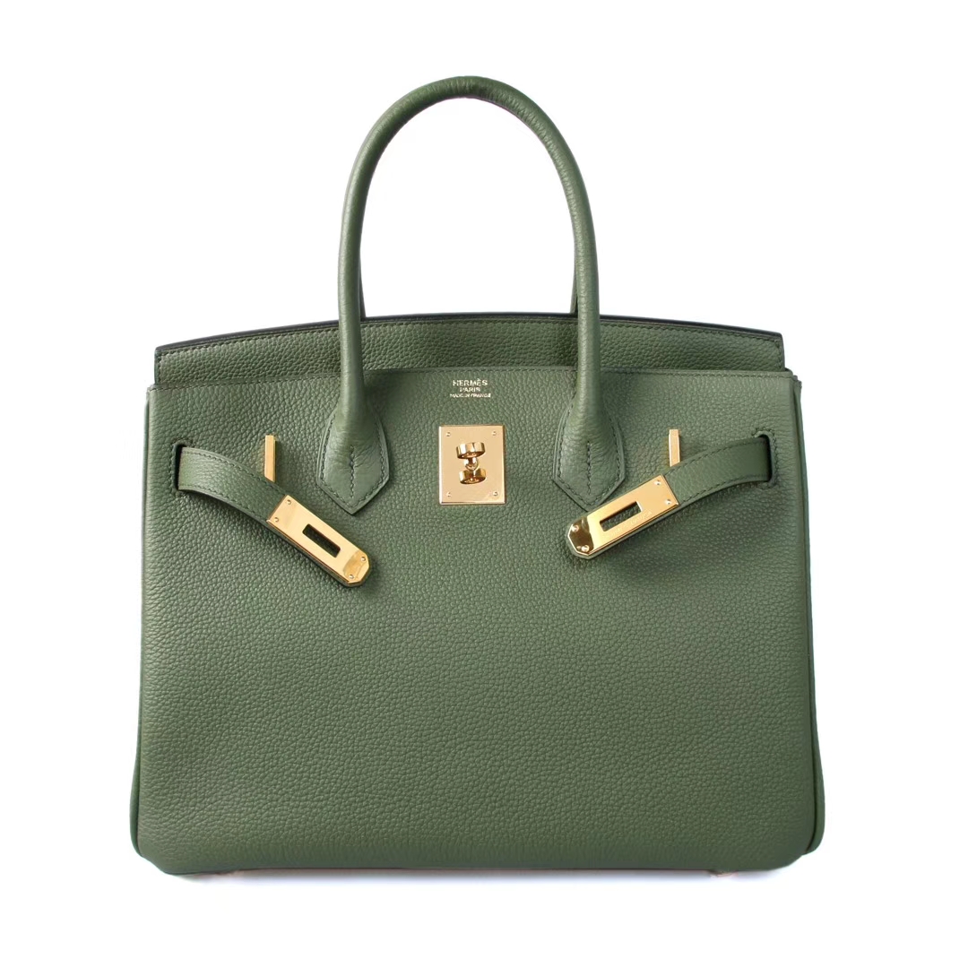 Hermès（爱马仕）Birkin 铂金包 V6军绿 togo 金扣 30cm