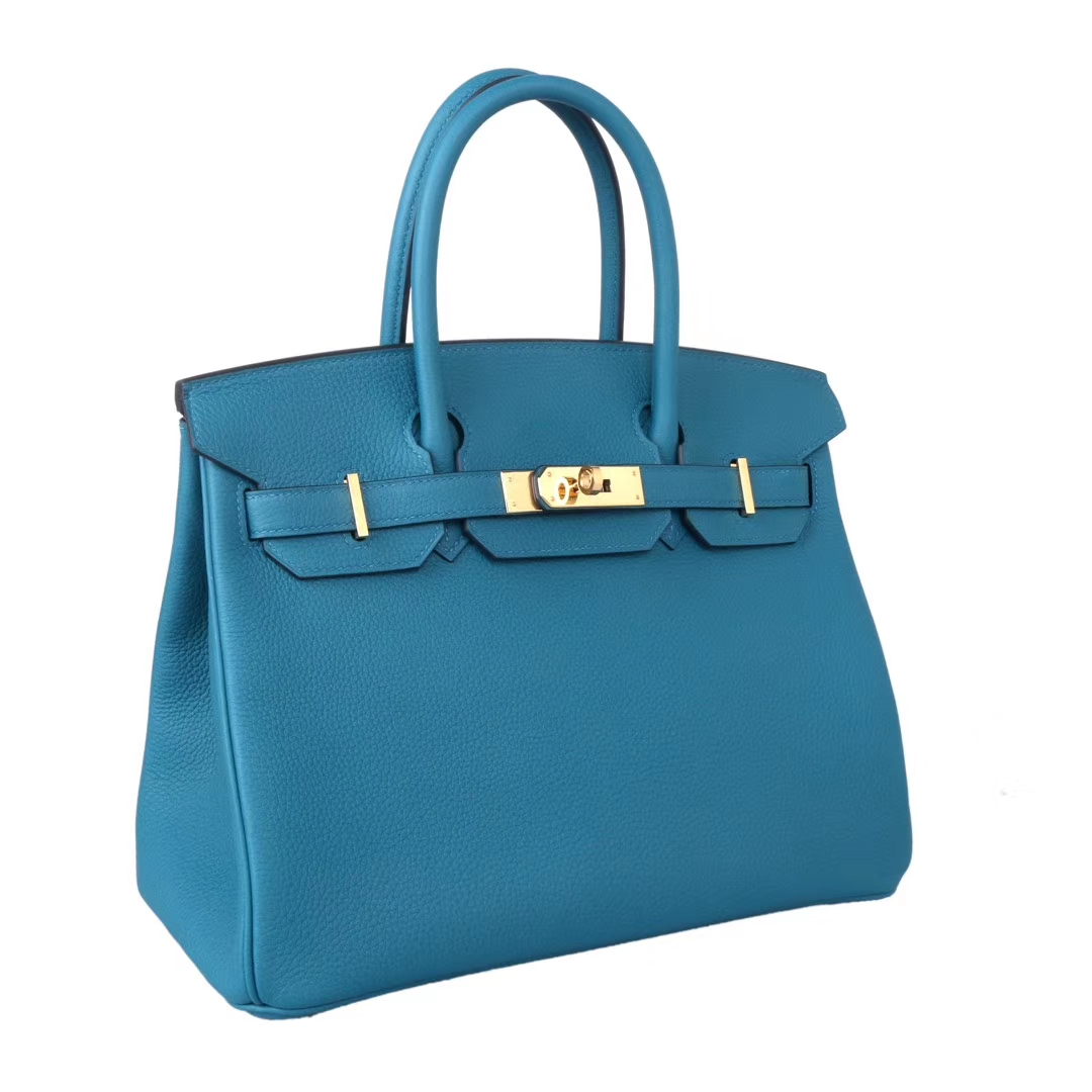 Hermès（爱马仕）Birkin W0博斯普鲁斯绿 togo 金扣 30cm