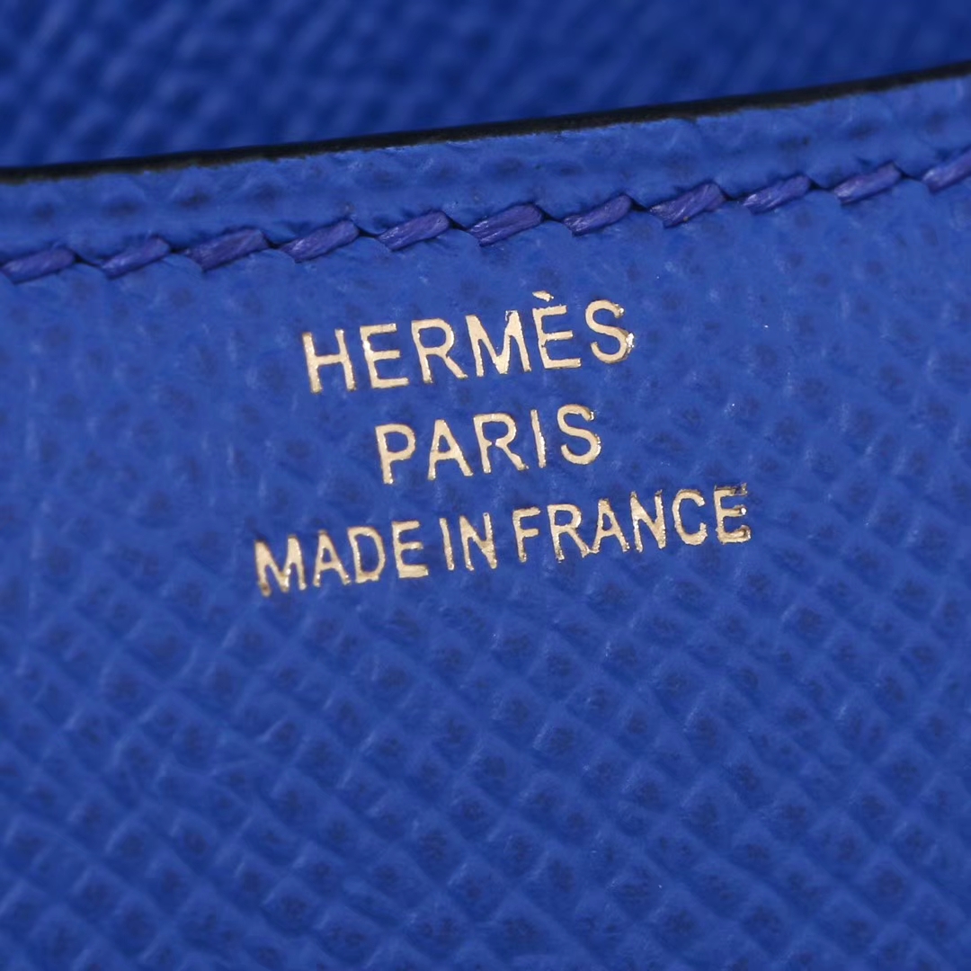 Hermès（爱马仕）Constance 空姐包 B3坦桑尼亚蓝 epsom皮 金扣 19cm