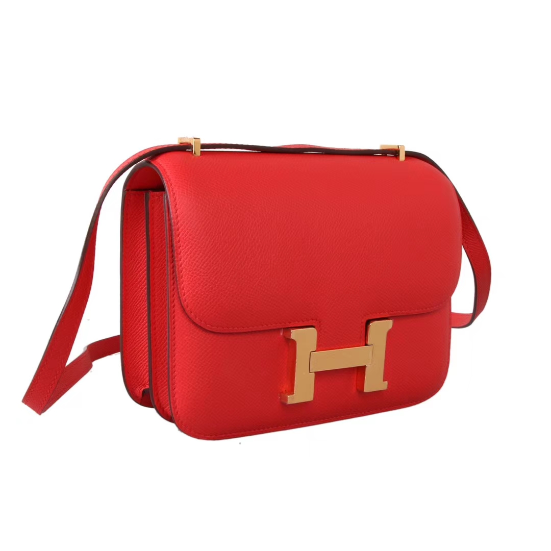 Hermès（爱马仕）Constance 空姐包 S5 番茄红 epsom皮 金扣 19cm