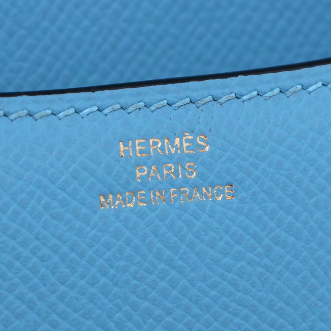Hermès（爱马仕）Constance 空姐包 P3 北方蓝 epsom皮 金扣 19cm
