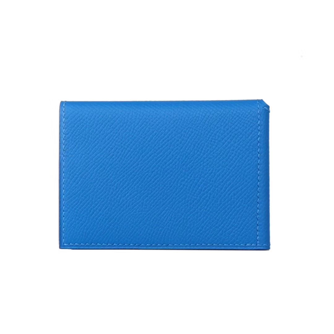 Hermès（爱马仕）新款 折叠卡包 蓝色 现货