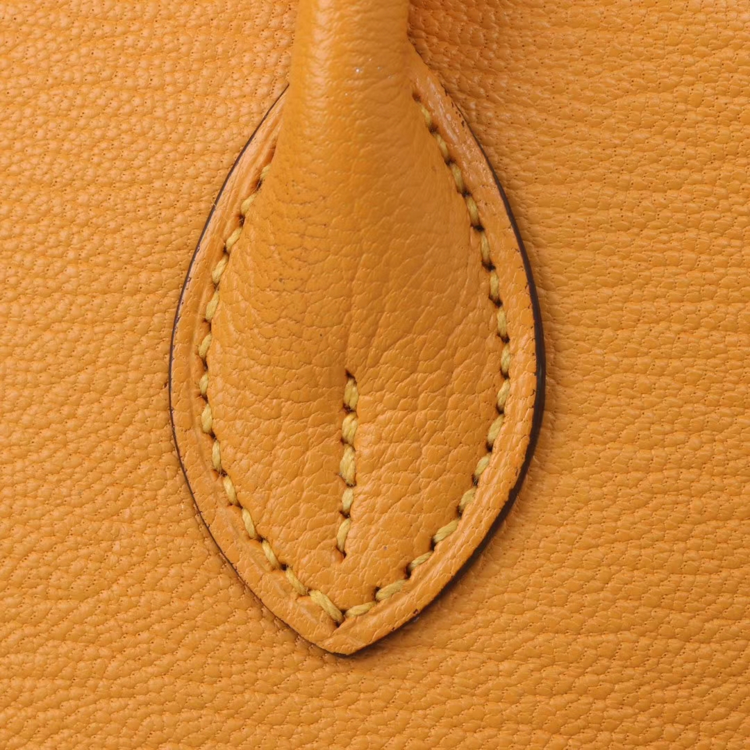 Hermès（爱马仕）mini Bolide 迷你保龄球包 太阳黄 山羊皮 金扣 17cm