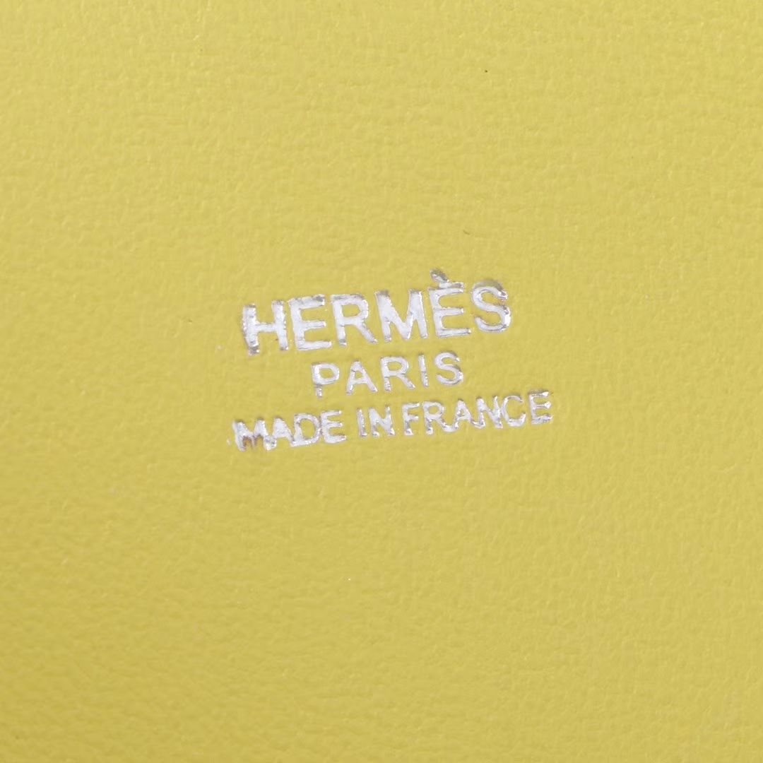 Hermès（爱马仕）mini Bolide 迷你保龄球包 柠檬黄 山羊皮 银扣 17cm