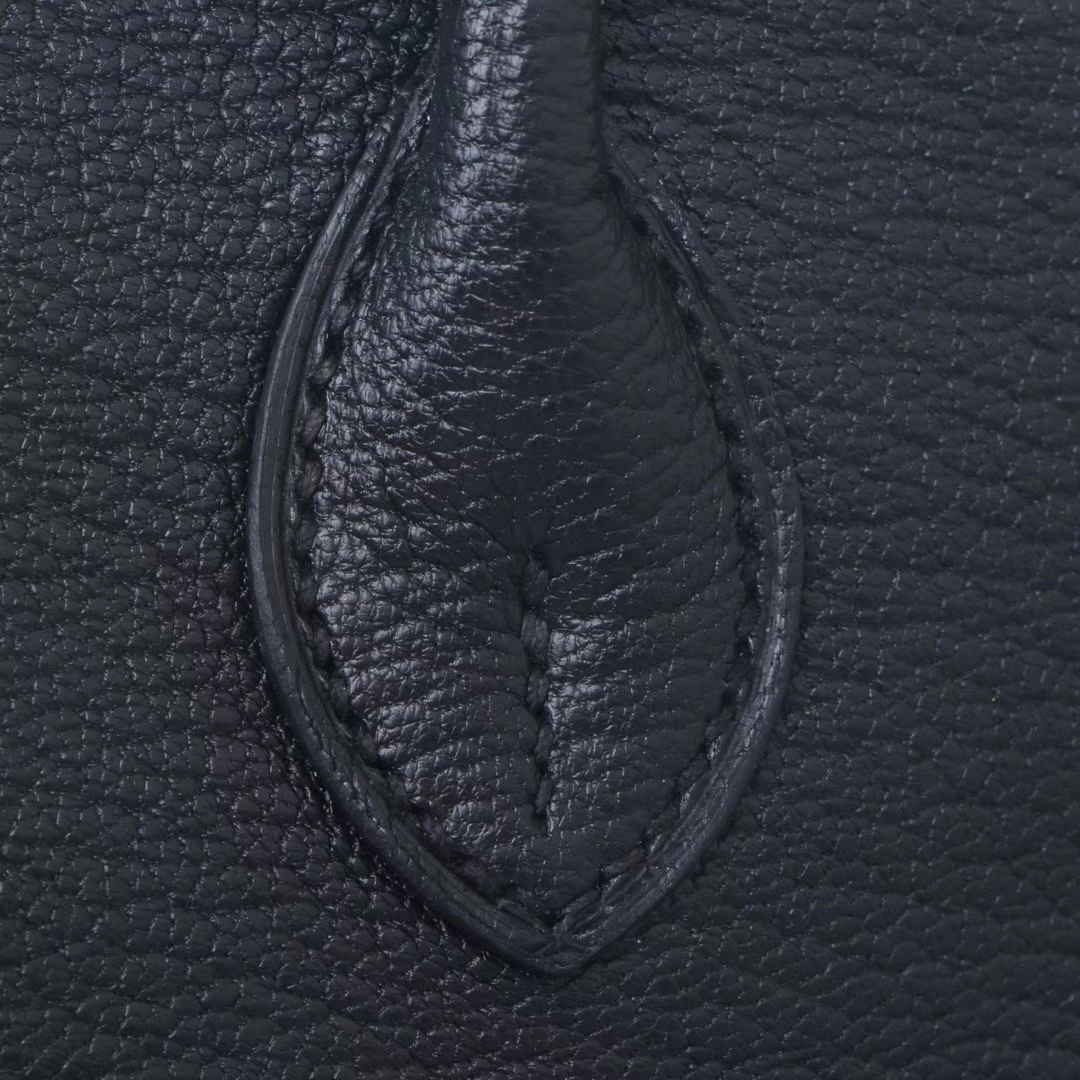 Hermès（爱马仕）mini Bolide 迷你保龄球包 黑色 山羊皮 金扣 17cm