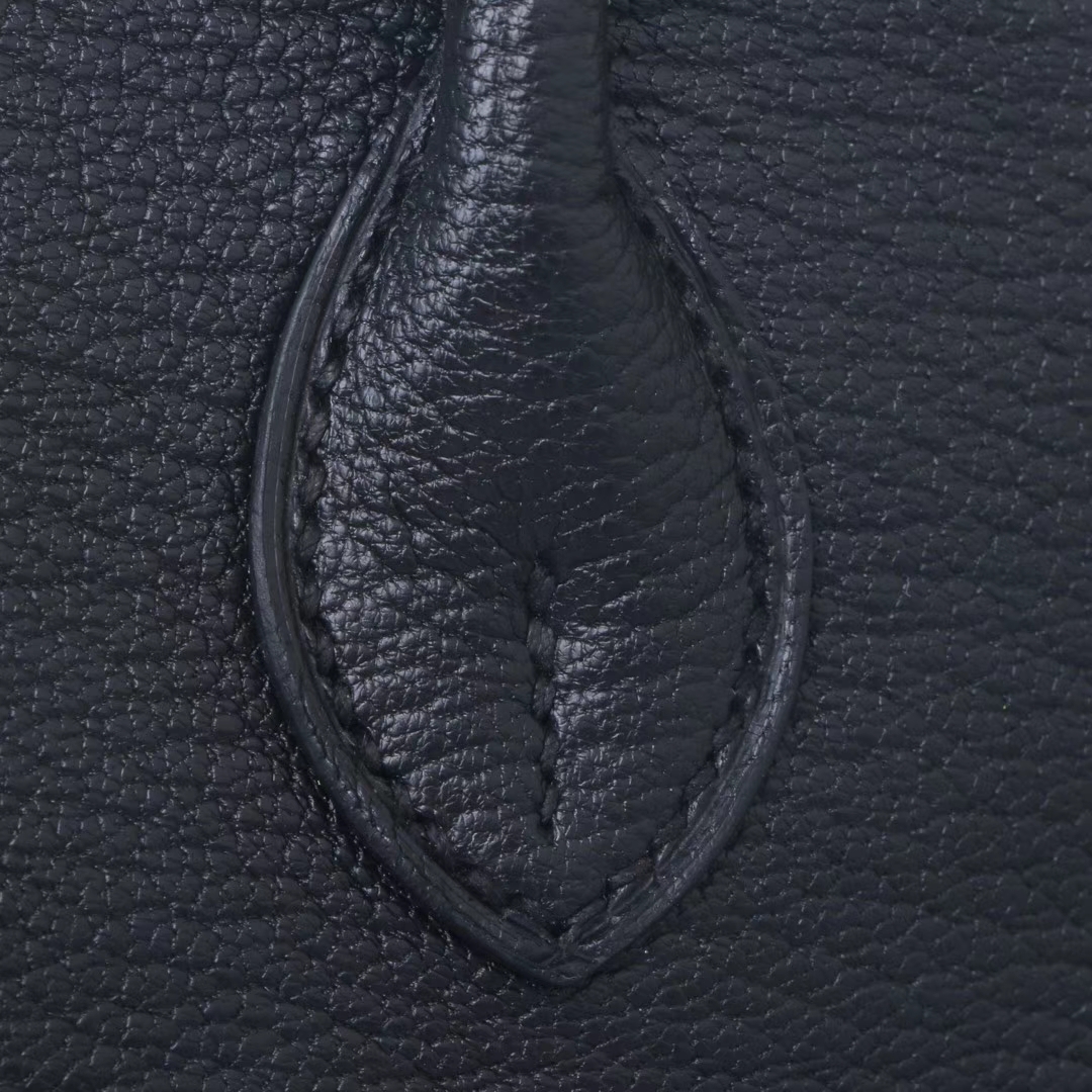 Hermès（爱马仕）mini Bolide 迷你保龄球包 黑色 山羊皮 金扣 17cm