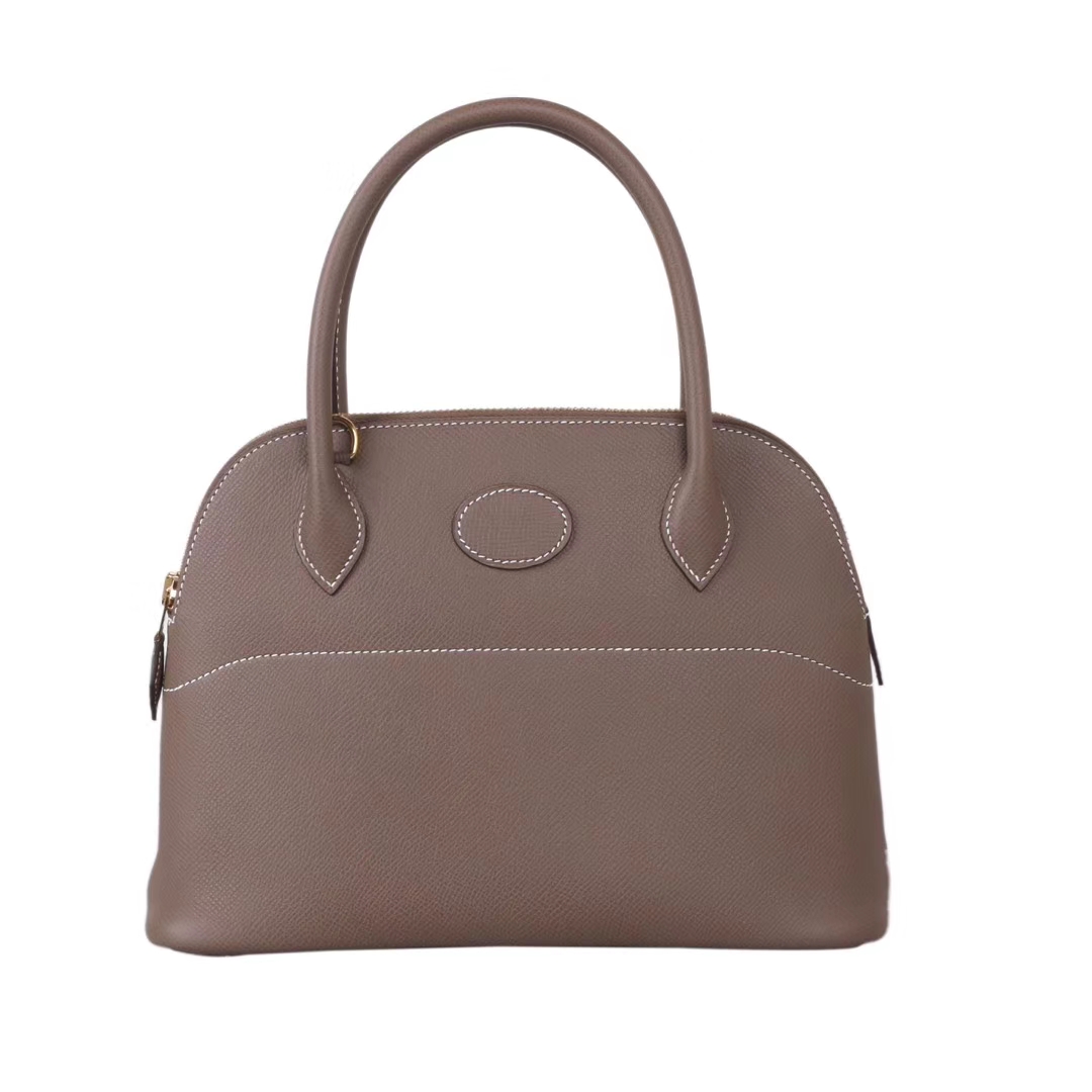 Hermès（爱马仕）Bolide 保龄球包 大象灰 Epsom皮 金扣 27cm