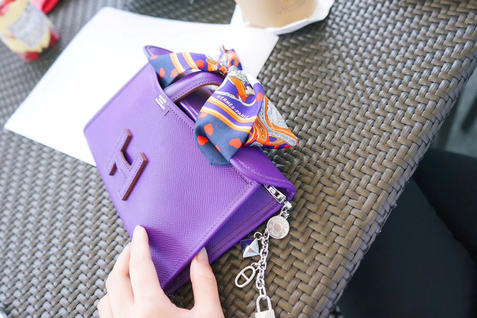 Hermès（爱马仕）JIGE 手包 22cm 梦幻紫 EPSOM皮