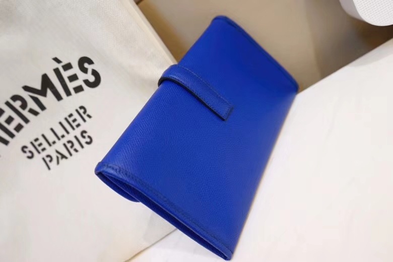 Hermès（爱马仕）JIGE 手包 22cm 电光蓝 EPSOM皮