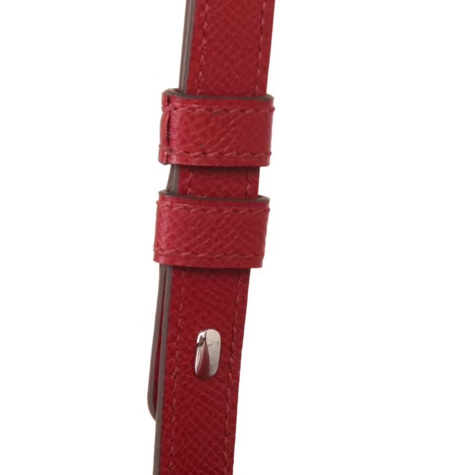 Hermès（爱马仕）MIDI 挎包 石榴红 epsom皮 银扣 18cm