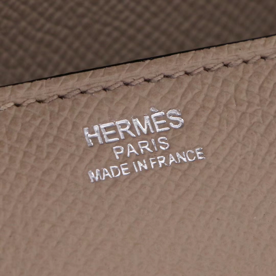 Hermès（爱马仕）MIDI 挎包 斑鸠灰 epsom皮 银扣 18cm
