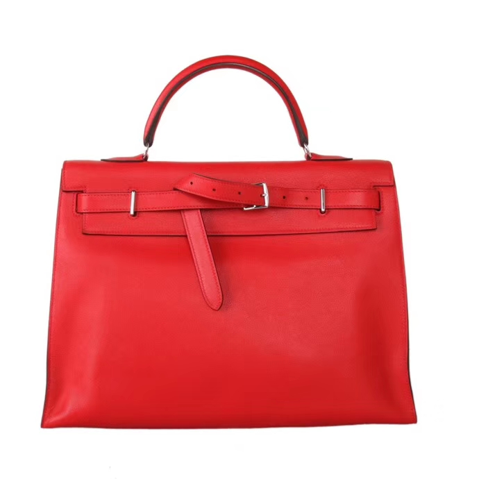 Hermès（爱马仕）Kelly Flat 红色 银扣 swift皮 35cm