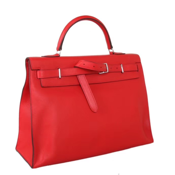 Hermès（爱马仕）Kelly Flat 红色 银扣 swift皮 35cm