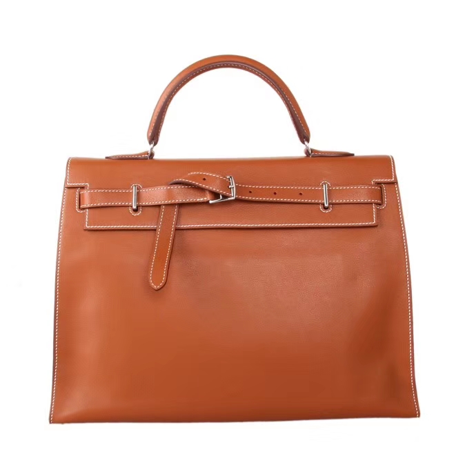 Hermès（爱马仕）Kelly Flat 金棕色 银扣 swift皮 35cm