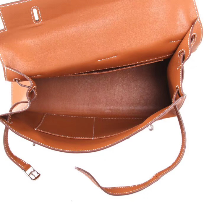 Hermès（爱马仕）Kelly Flat 金棕色 银扣 swift皮 35cm