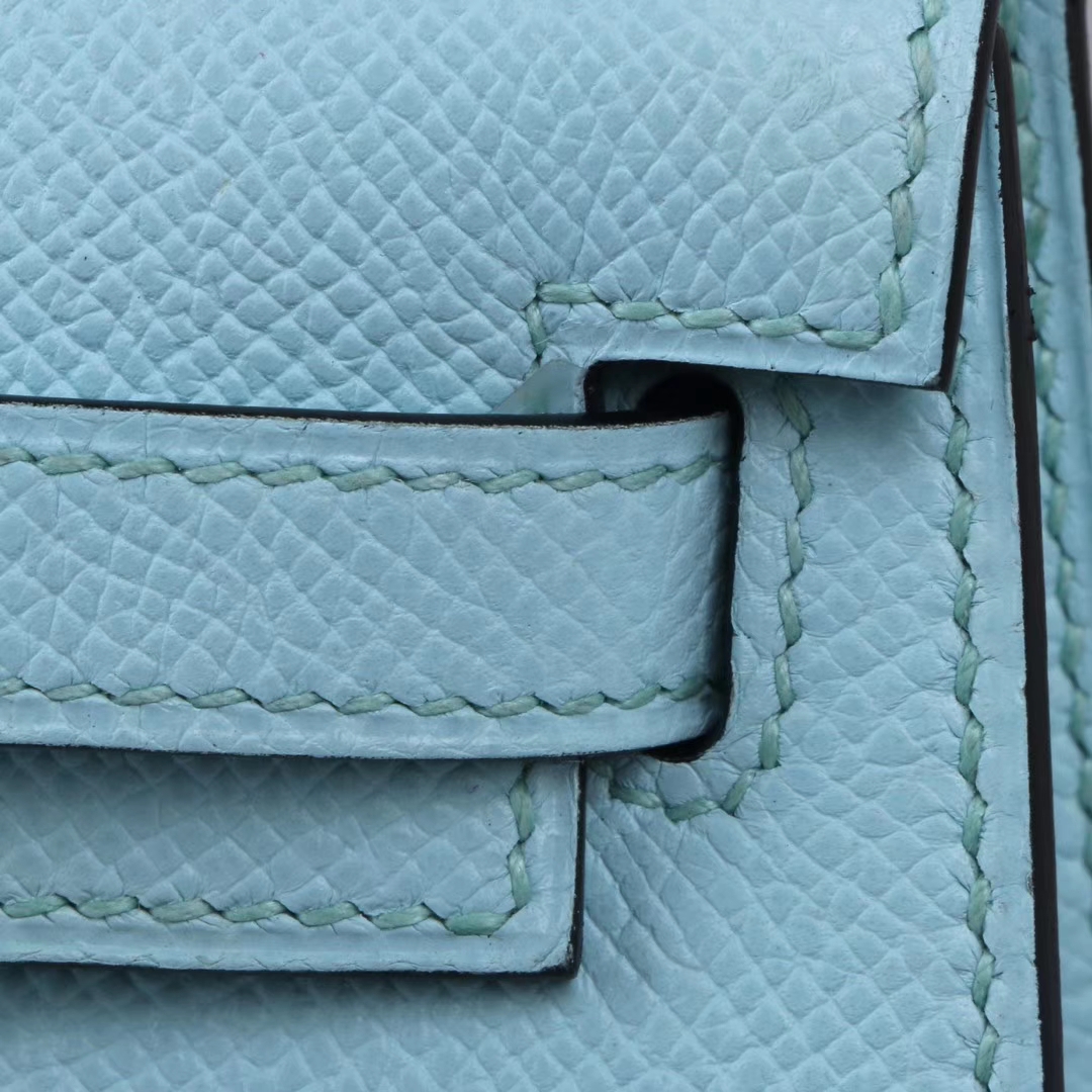 Hermès（爱马仕）miniKelly 迷你凯莉 2代 微风蓝 Epsom皮 银扣 20cm