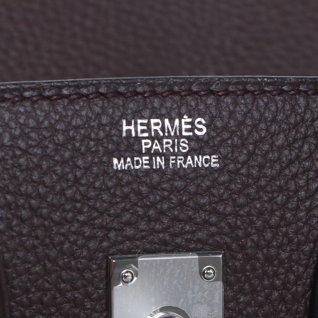 Hermès（爱马仕）Birkin 铂金包 巧克力色 togo 银扣 25cm