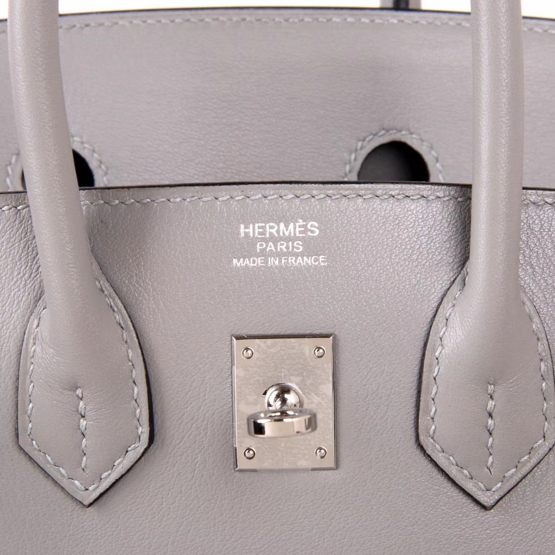 Hermès（爱马仕）Birkin 铂金包 银河灰 swift 银扣 25cm