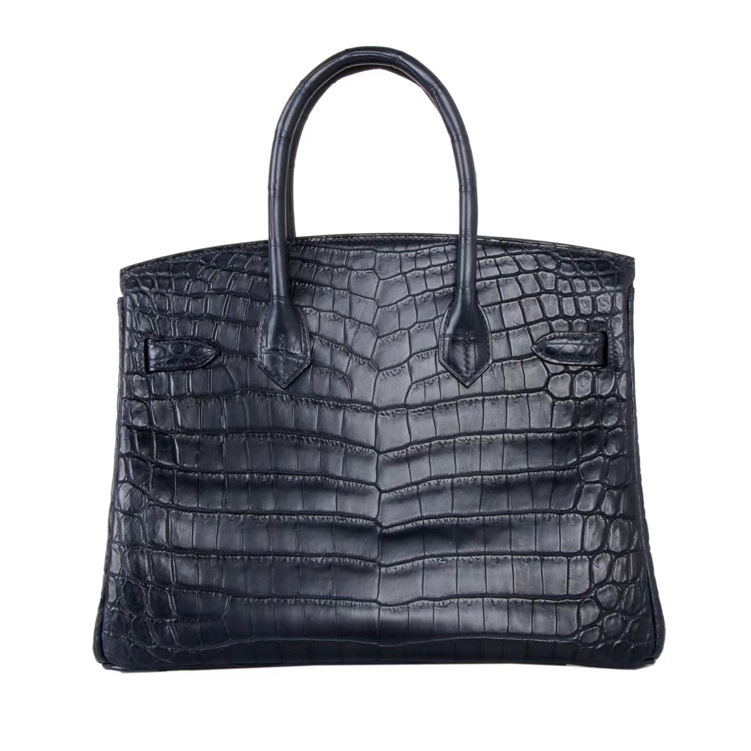 Hermès（爱马仕）Birkin 铂金包 海蓝 雾面鳄鱼 银扣 30cm