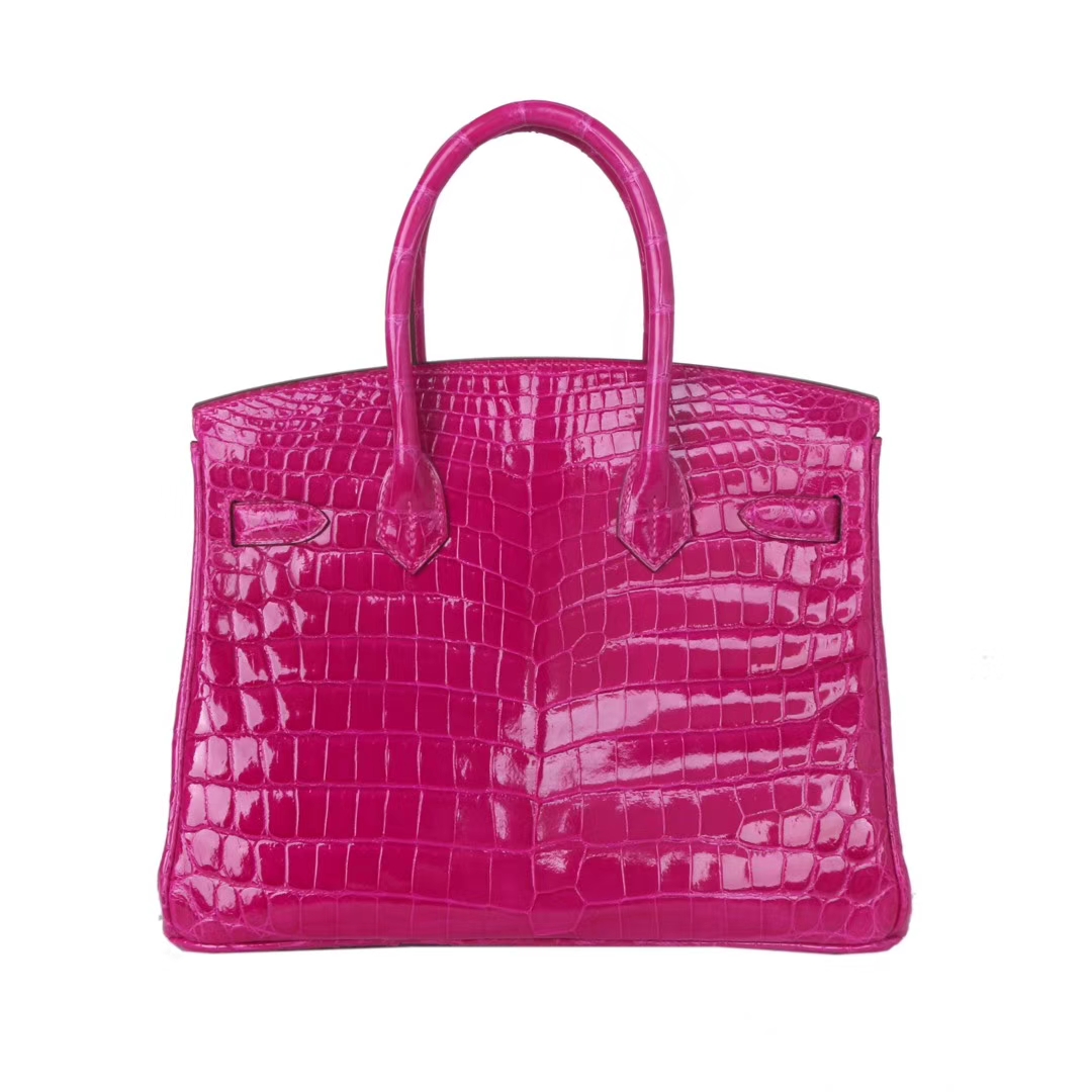 Hermès（爱马仕）Birkin 铂金包 天方夜谭紫 亮面鳄鱼 银扣 30cm