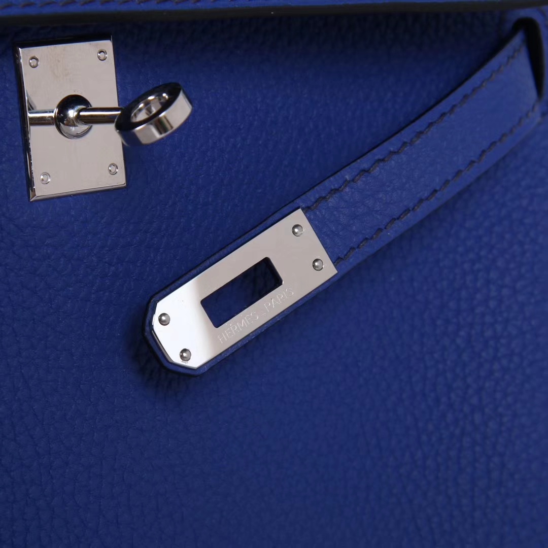 Hermès（爱马仕）Kelly  凯莉包 电光蓝 togo 银扣 25cm