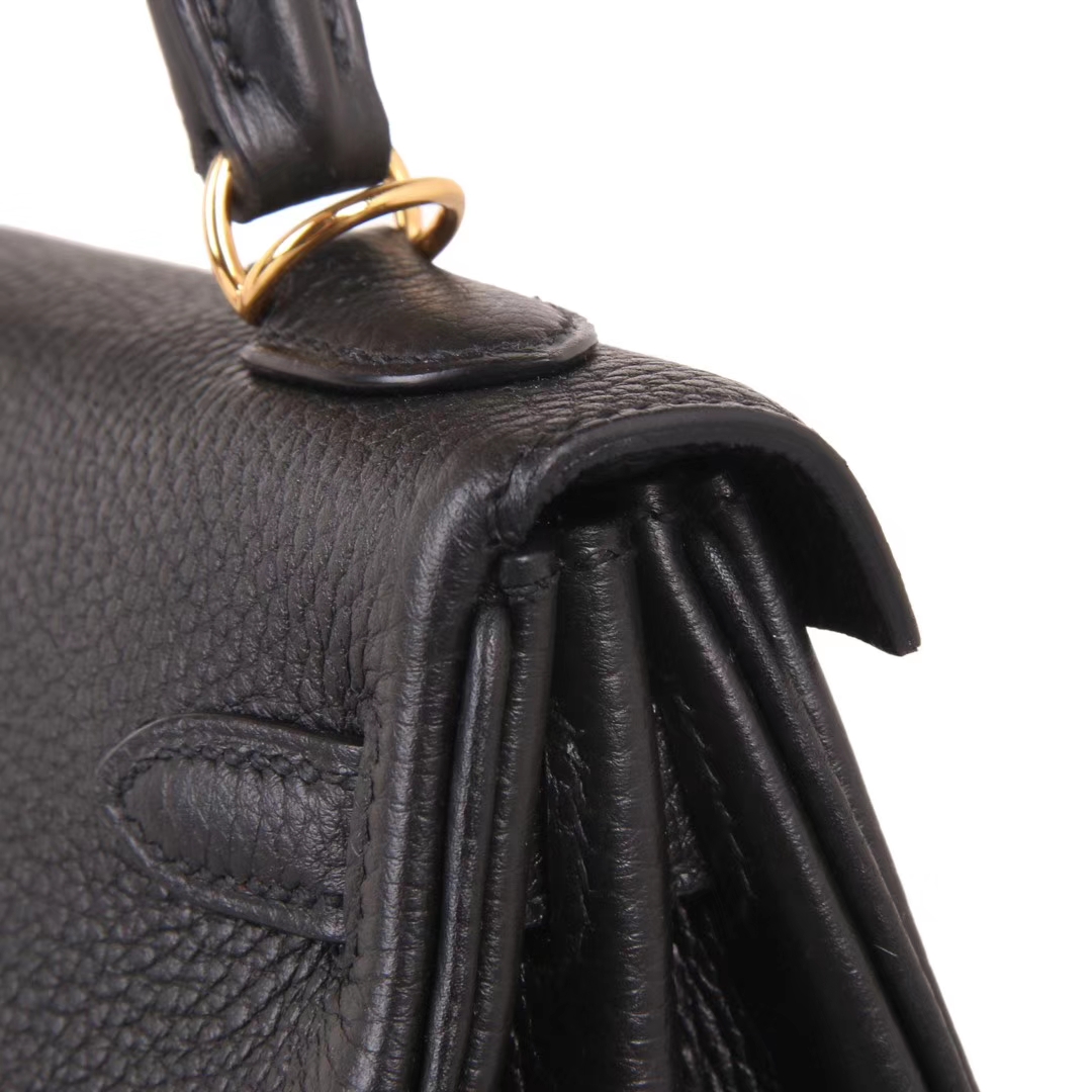 Hermès（爱马仕）Kelly  凯莉包 黑色 togo 金扣 25cm