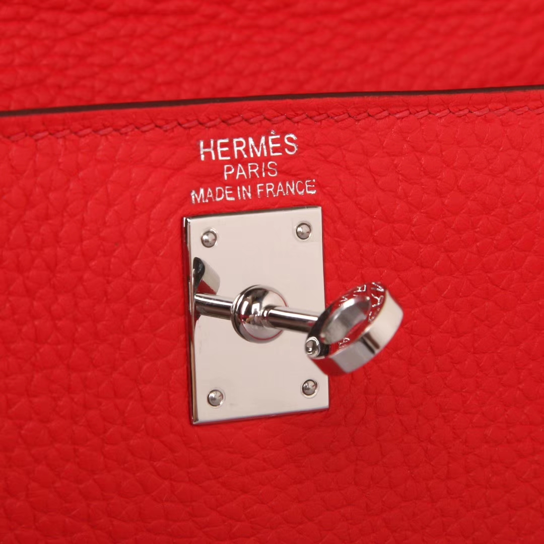 Hermès（爱马仕）Kelly  凯莉包 番茄红 togo 银扣 25cm