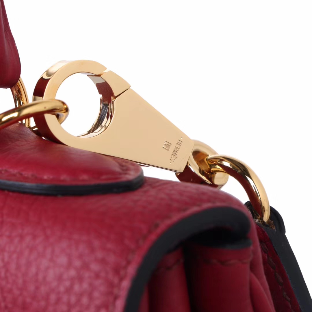 Hermès（爱马仕）Kelly  凯莉包 石榴红 togo 金扣 25cm