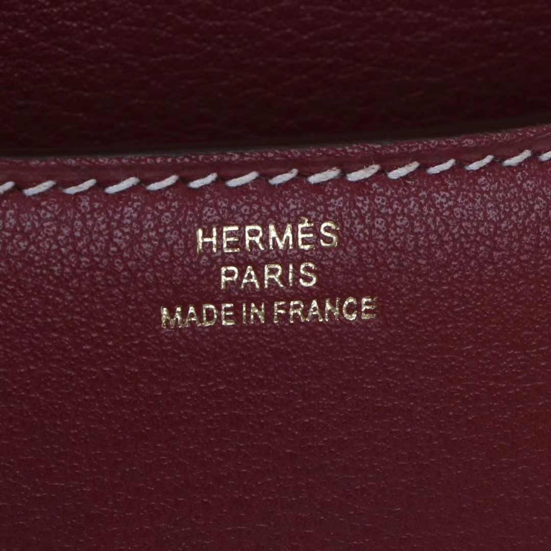 Hermès（爱马仕）Constace 空姐包 石榴红 EP 金扣 19cm