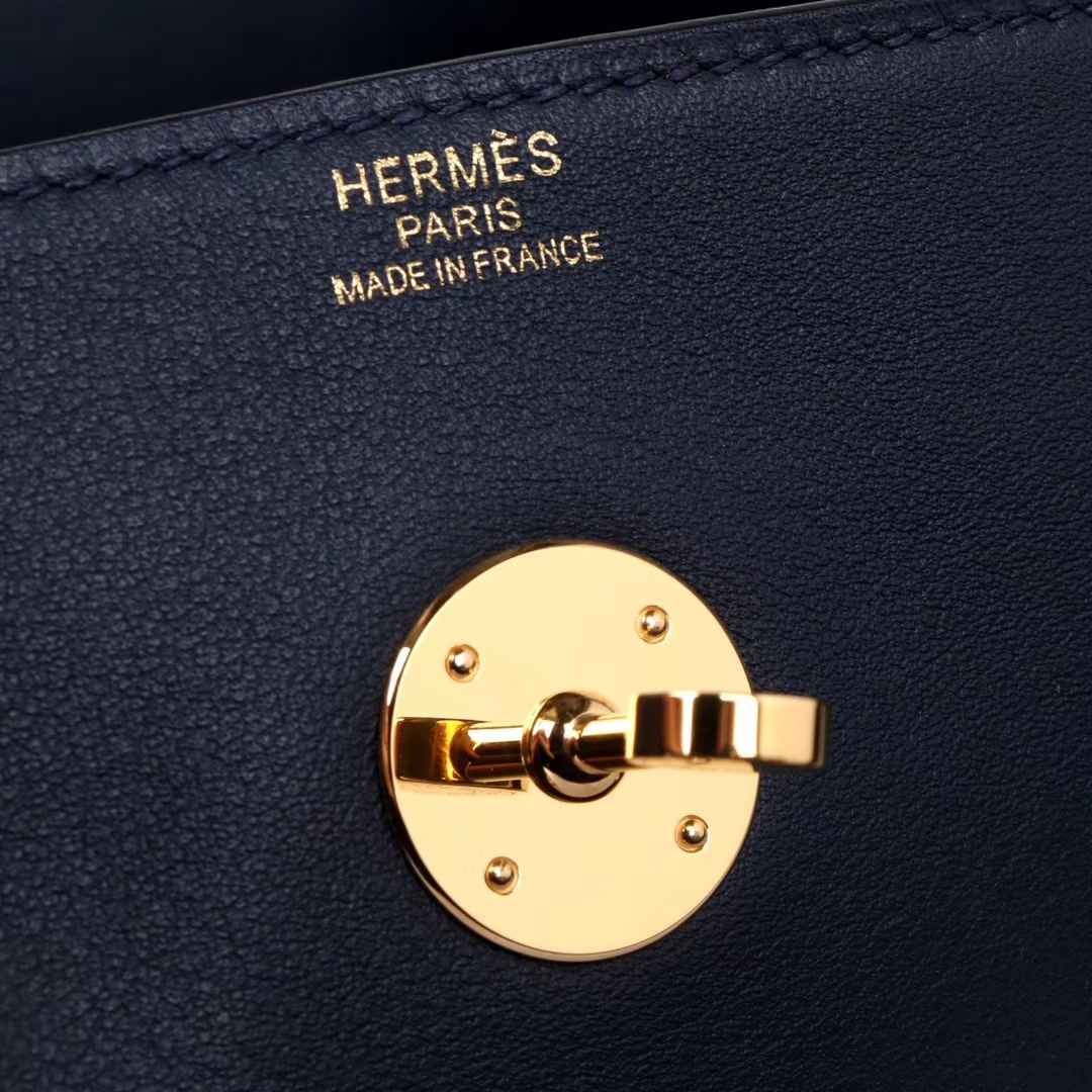 Hermès（爱马仕）lindy 琳迪包 鸭子蓝 Swift皮 金扣 30cm