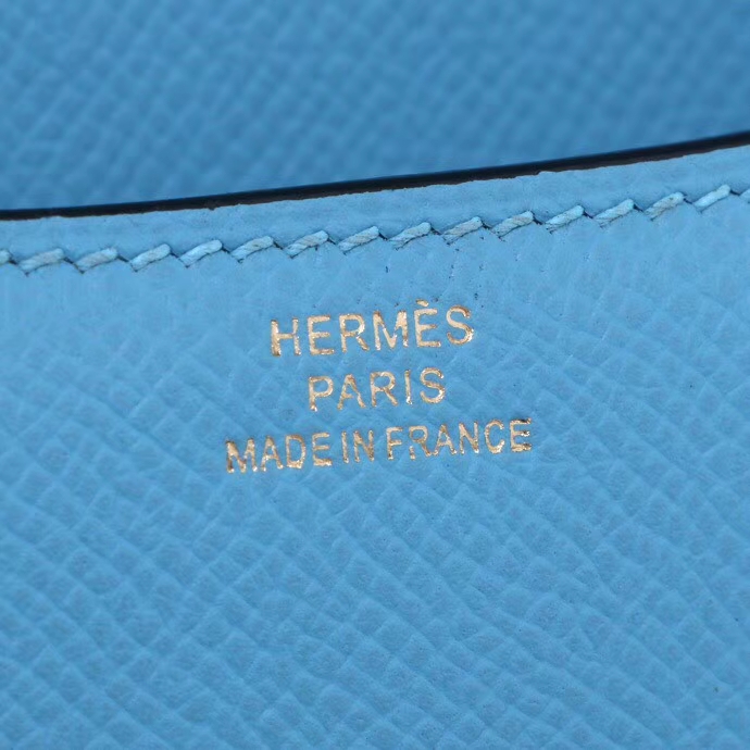 Hermès（爱马仕）Constace 空姐包 北方蓝 EP 金扣 19cm