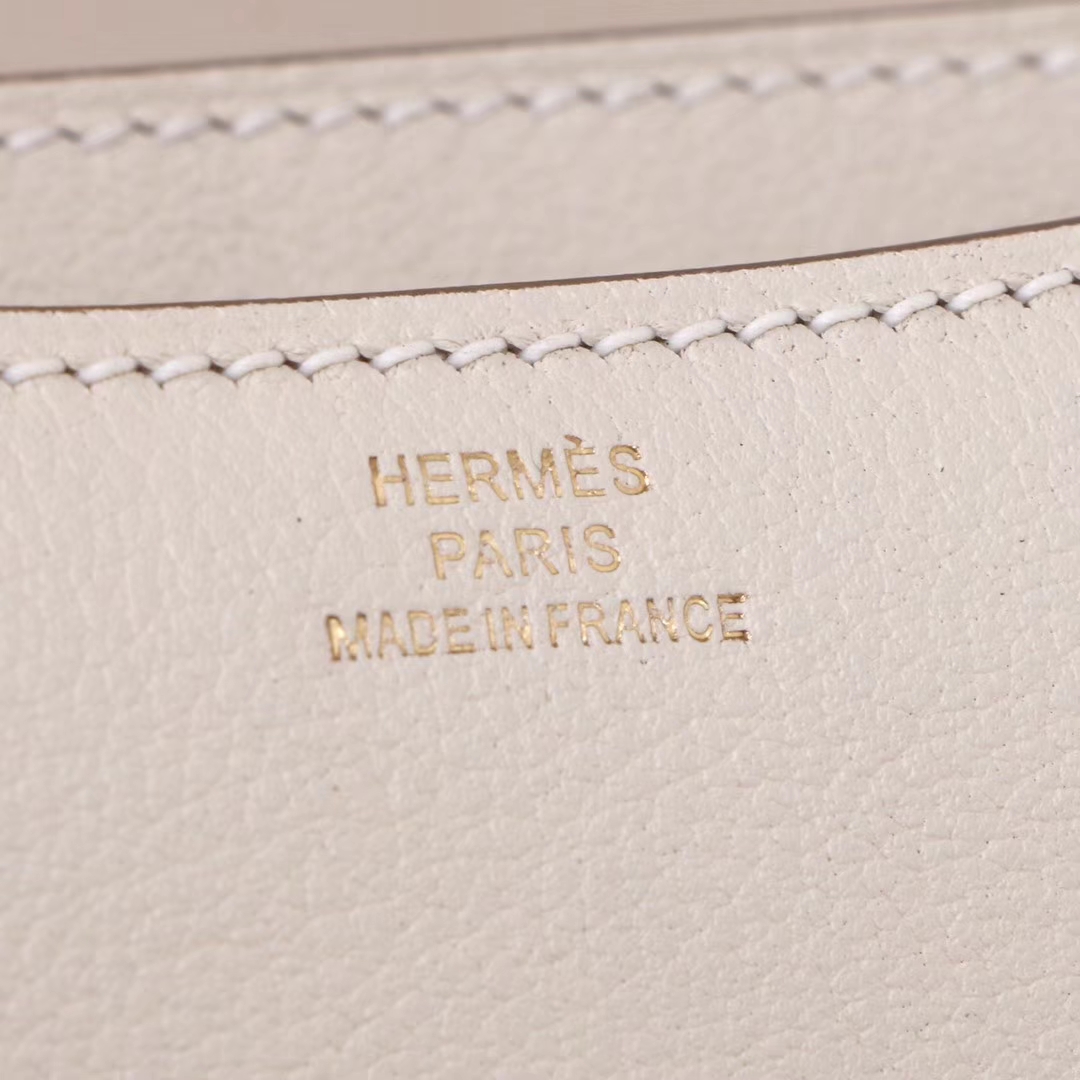 Hermès（爱马仕）Constace 空姐包 奶昔白  EV 金扣 19cm