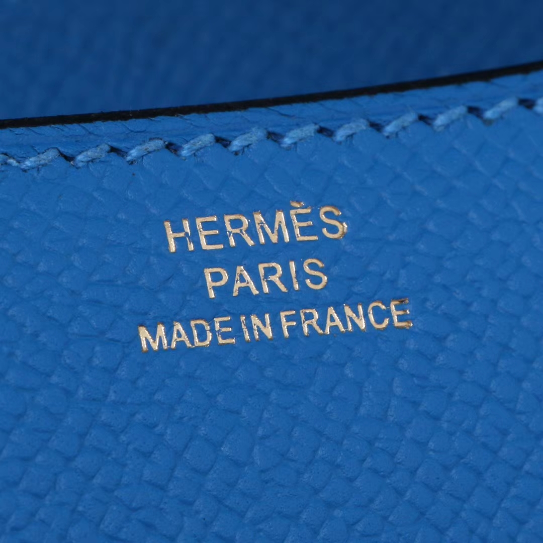 Hermès（爱马仕）Constace 空姐包 坦桑尼亚蓝 EP 金扣 19cm